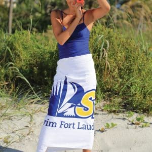 Diamond Collection White Beach Towel (Embroidery)