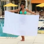 Diamond Collection White Beach Towel (Screen Print) - 1