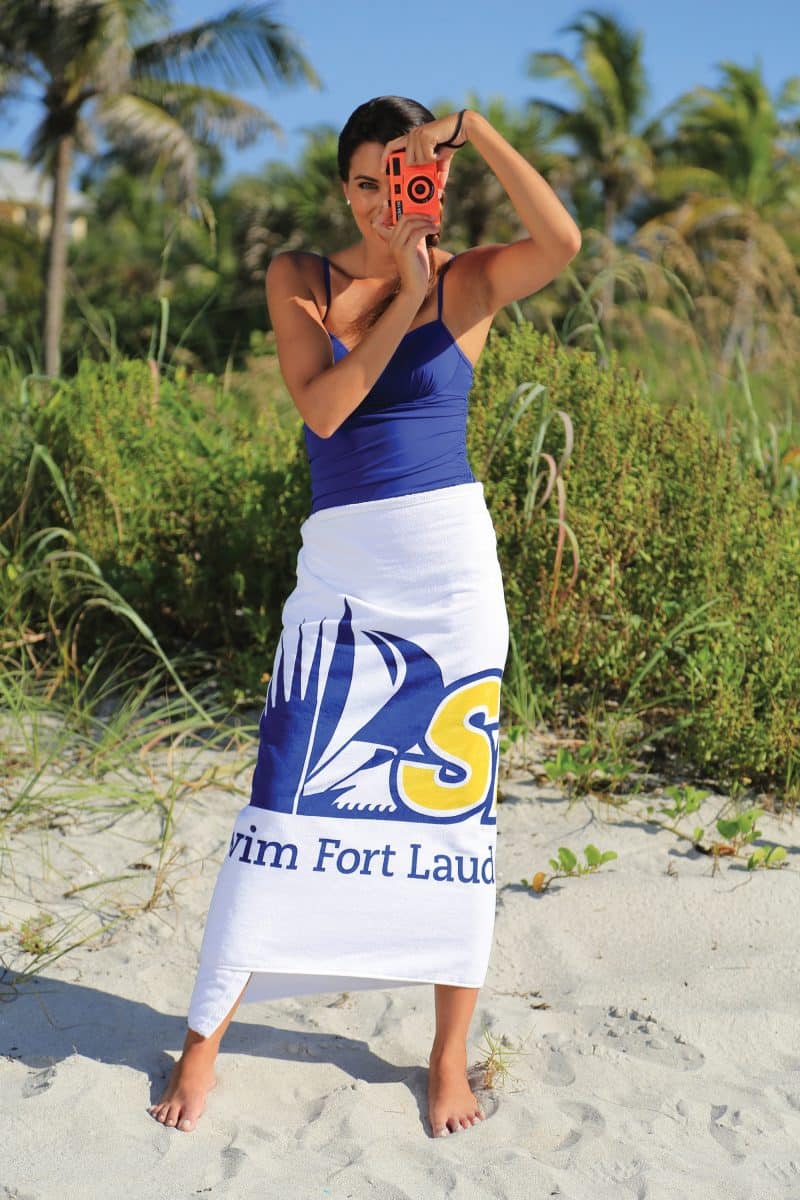 Diamond Collection White Beach Towel (Screen Print) - 3