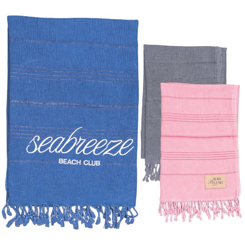 Stone Washed Demin Peshtemal Towel